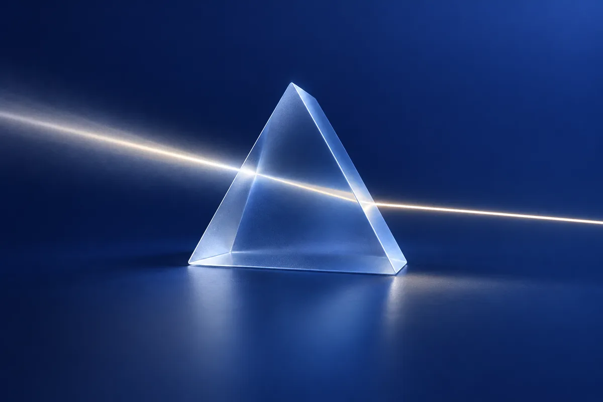 Glasprisma mit Lichtstrahl